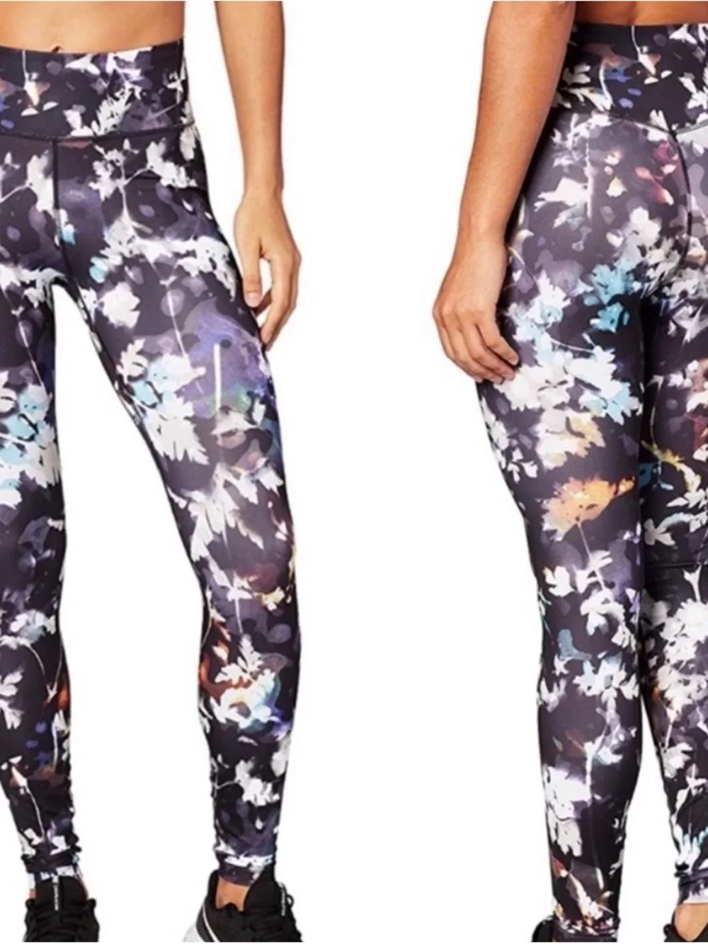 Nike Women's Indy Floral Set Leggings And Bra in Gunsmoke SET(2)